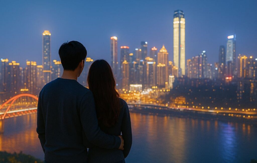 Ilustrasi untuk lagu 这个年代 Zhe Ge Nian Dai yang menunjukkan hiruk pikuk kehidupan perkotaan .