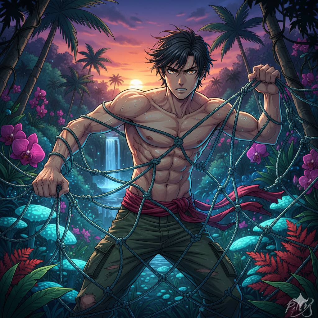 Gambar Ilustrasi untuk lagu Jacky Cheung 情网 yang menggambarkan cinta bagaikan sebuah jala yang mengekang .