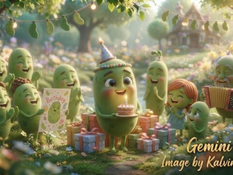 Ilustrasi untuk lagu 三十而慄 San Shi Er Li - Yisa Yu 郁可唯 dengan menggunakan karakter kacang hijau