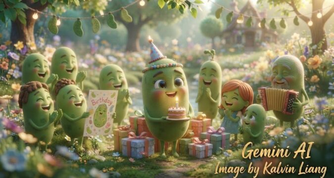 Ilustrasi untuk lagu 三十而慄 San Shi Er Li - Yisa Yu 郁可唯 dengan menggunakan karakter kacang hijau